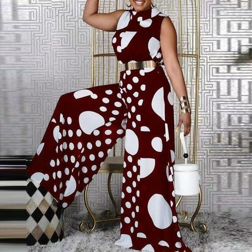 Sexy Sleeveless Polka Jumpsuit