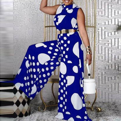 Sexy Sleeveless Polka Jumpsuit