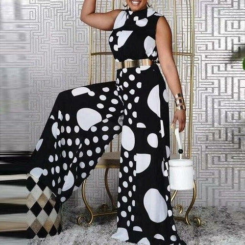 Sexy Sleeveless Polka Jumpsuit